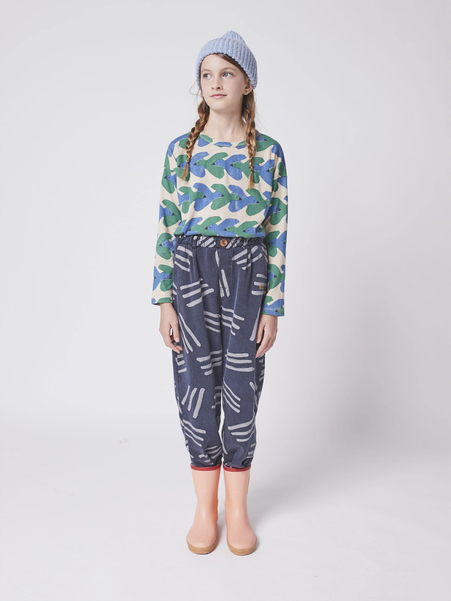 儿童蓝色羊毛针织帽