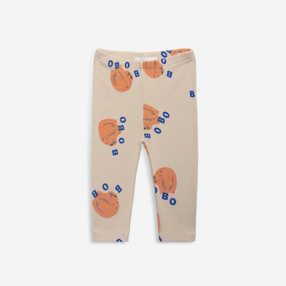 婴儿米色印花棉连体衣套装