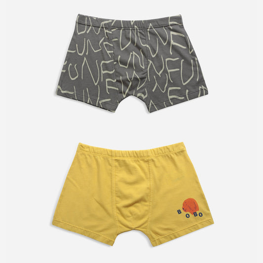 男童黄色&灰色棉内裤套装 (2件)