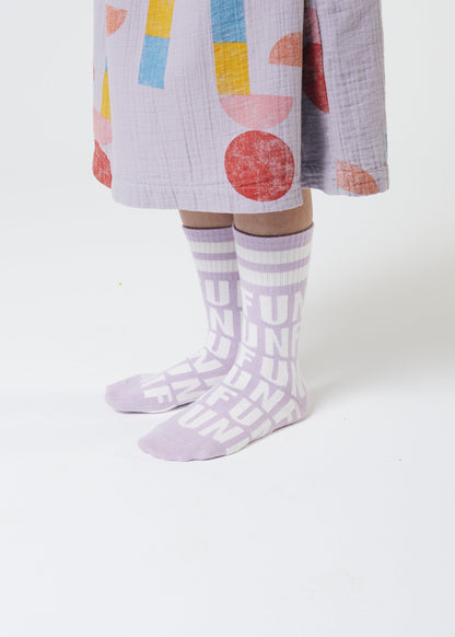 儿童紫色Logo长袜 (2件)