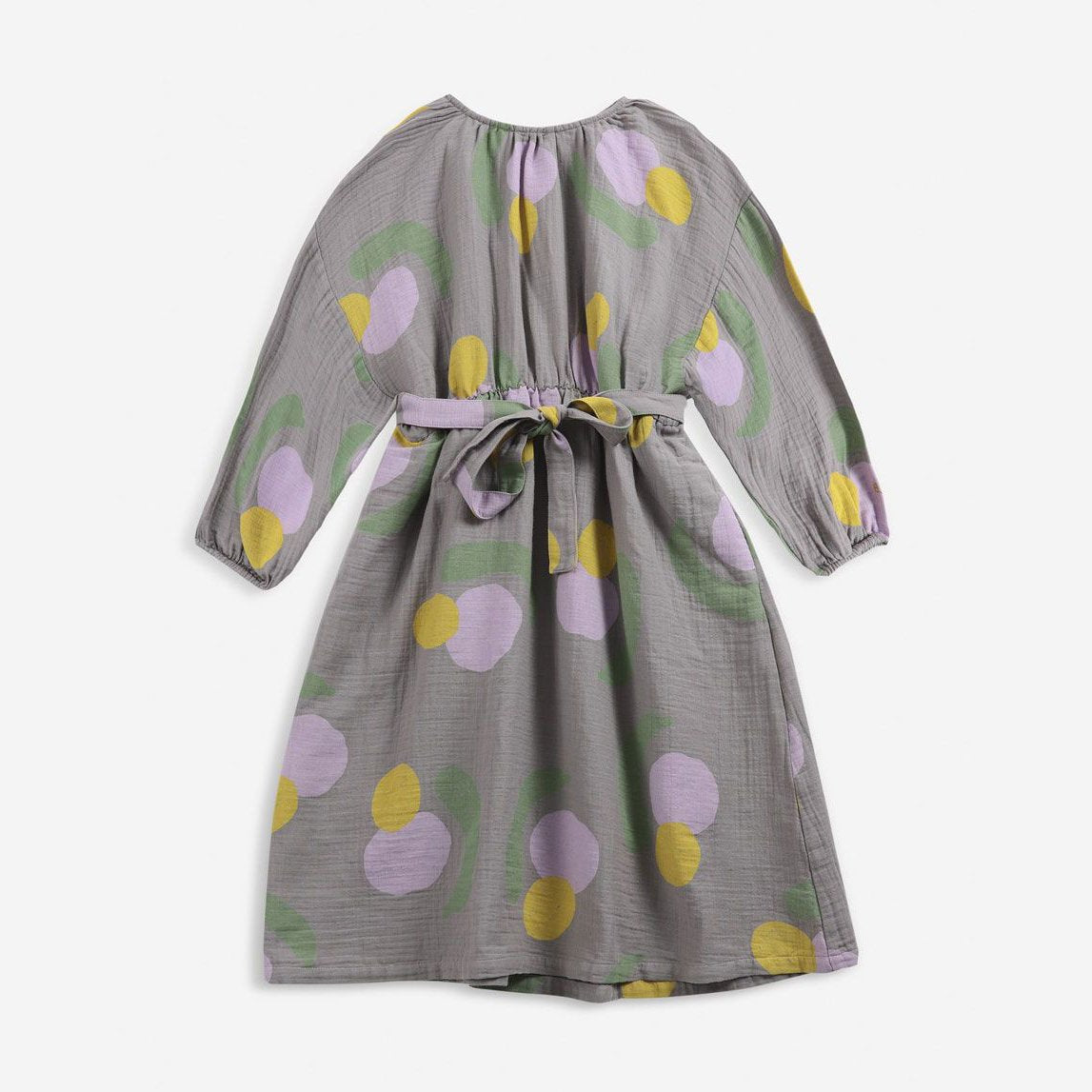 女童灰色水果印花棉连衣裙