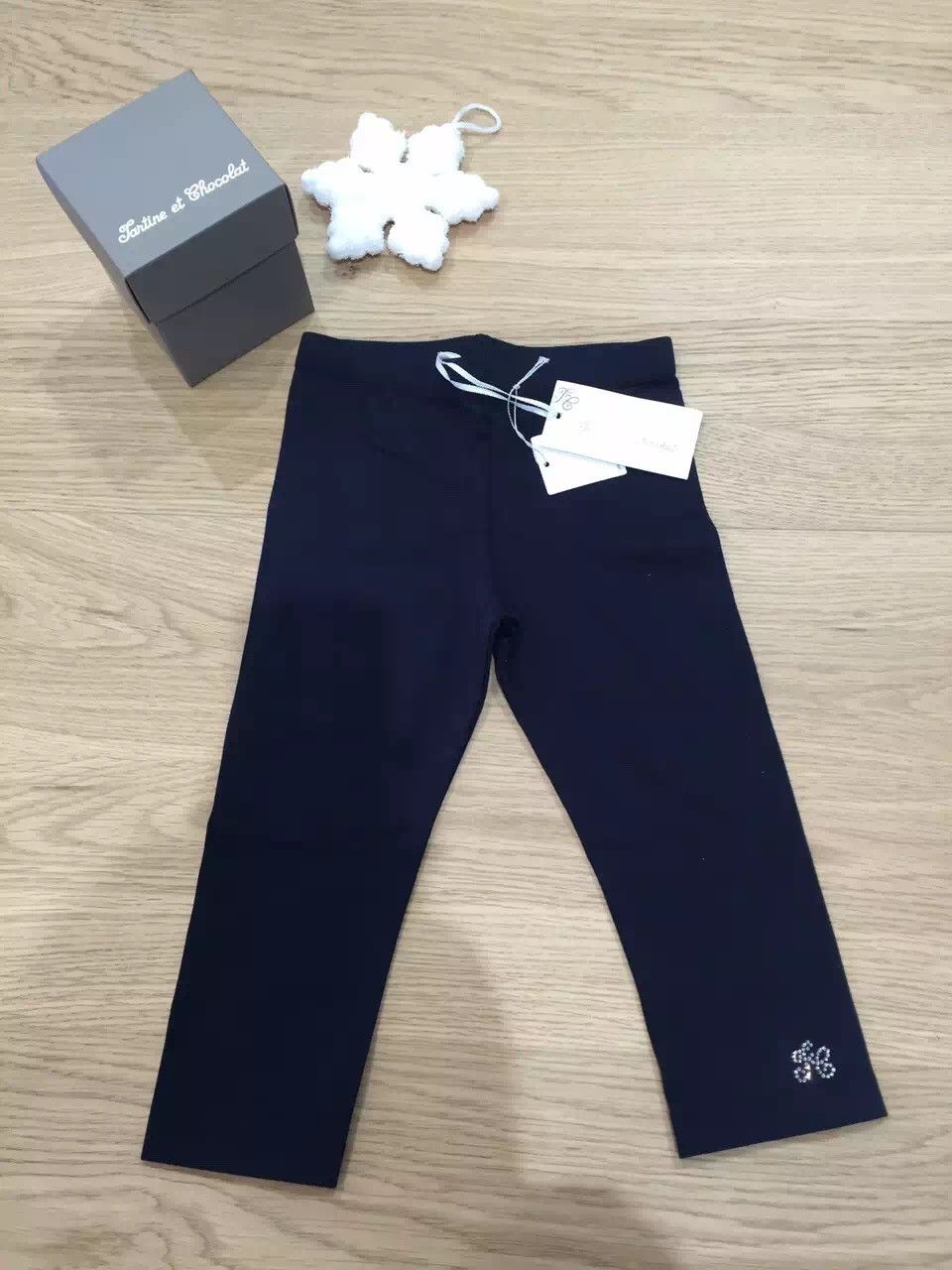 Baby Girls Navy Blue Cotton Legging