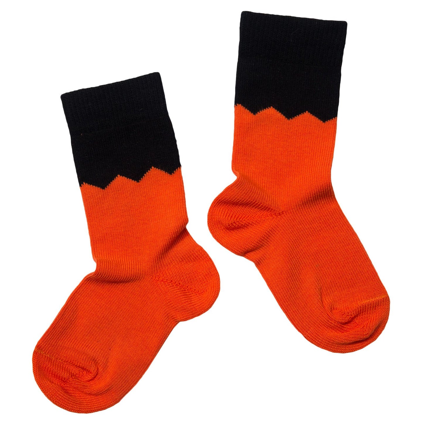 Boys Red Embroidered Monster Two-tone Socks