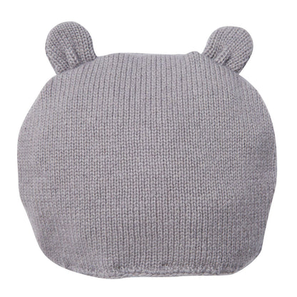 Girls Grey Knitted Mouse Wool Hat