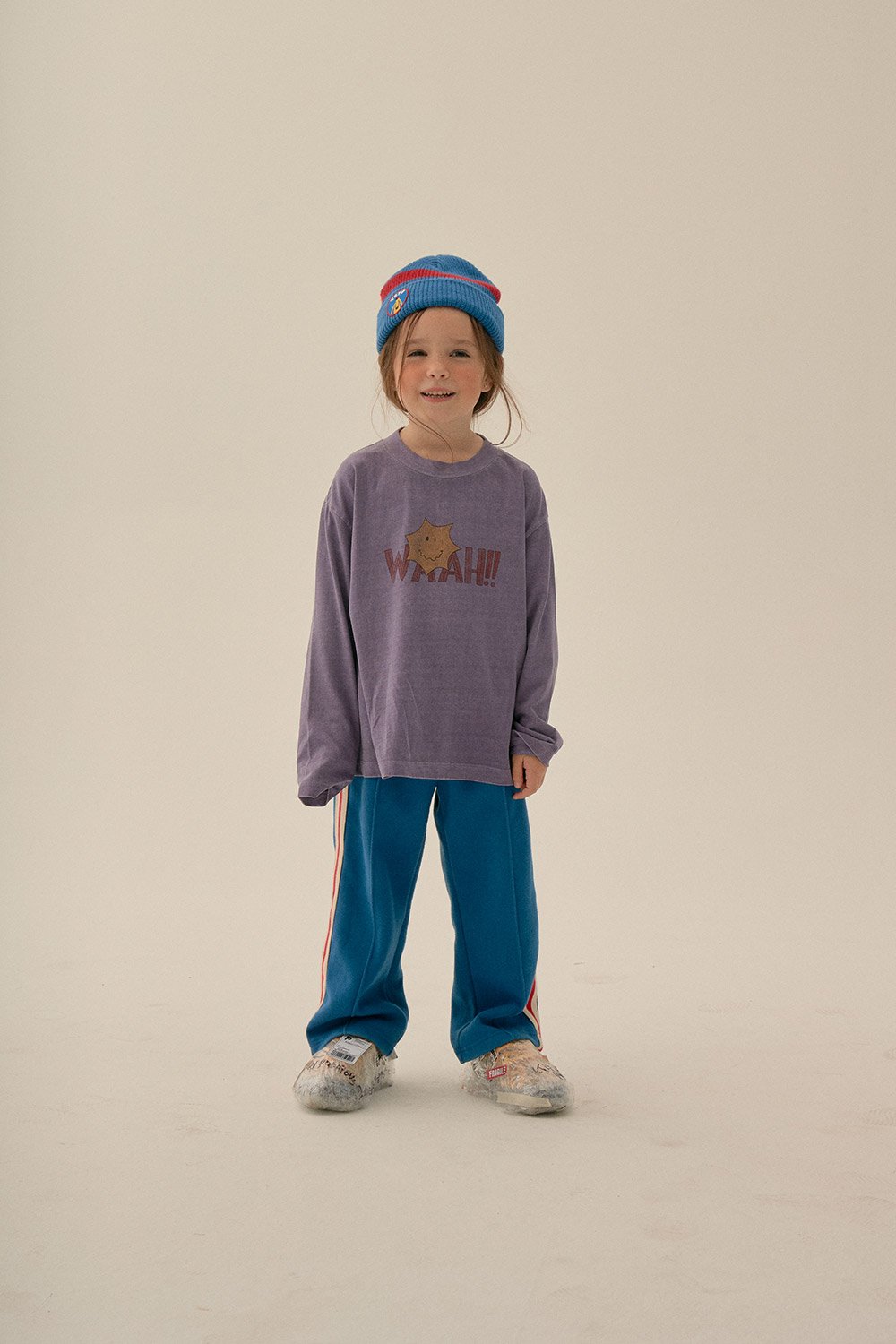 儿童紫色印花棉T恤