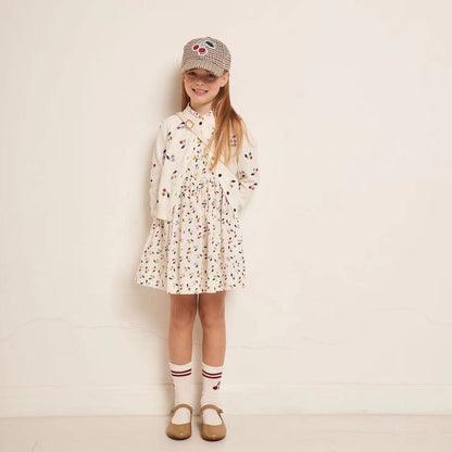 女童白色Logo棉连衣裙