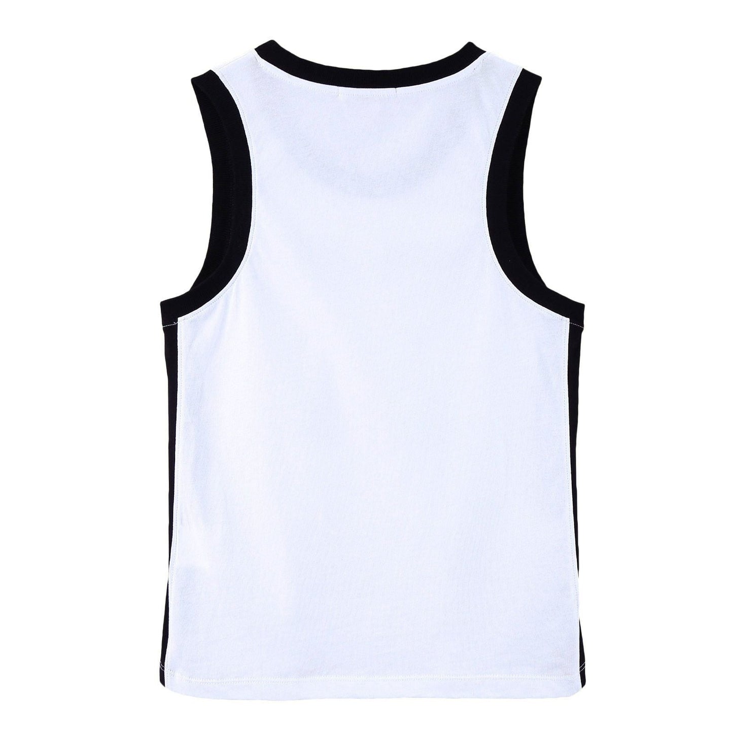 Boys White Cotton Jersey Vest With '77' Print Logo