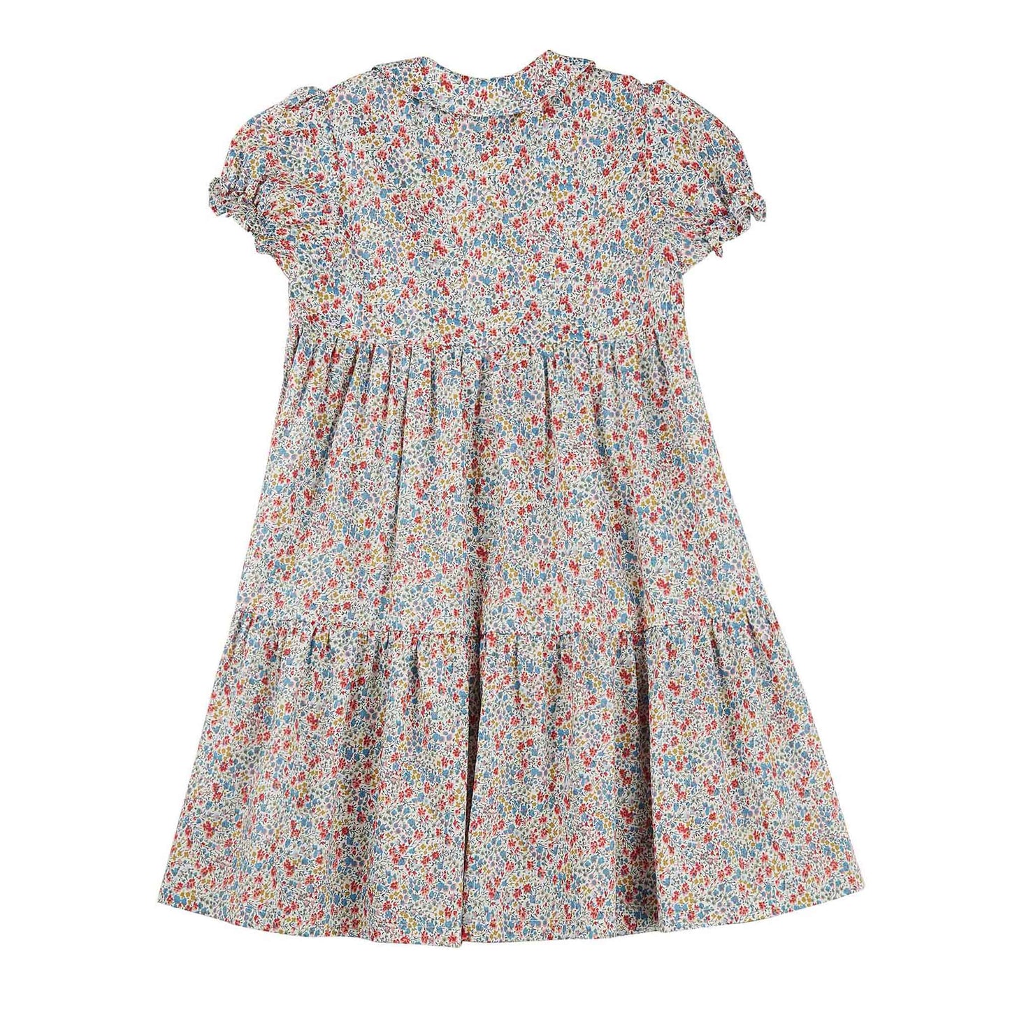 Girls Blue & Red Cotton Dress