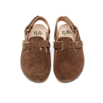 Boys & Girls Brown Slippers With Ankle Strap
