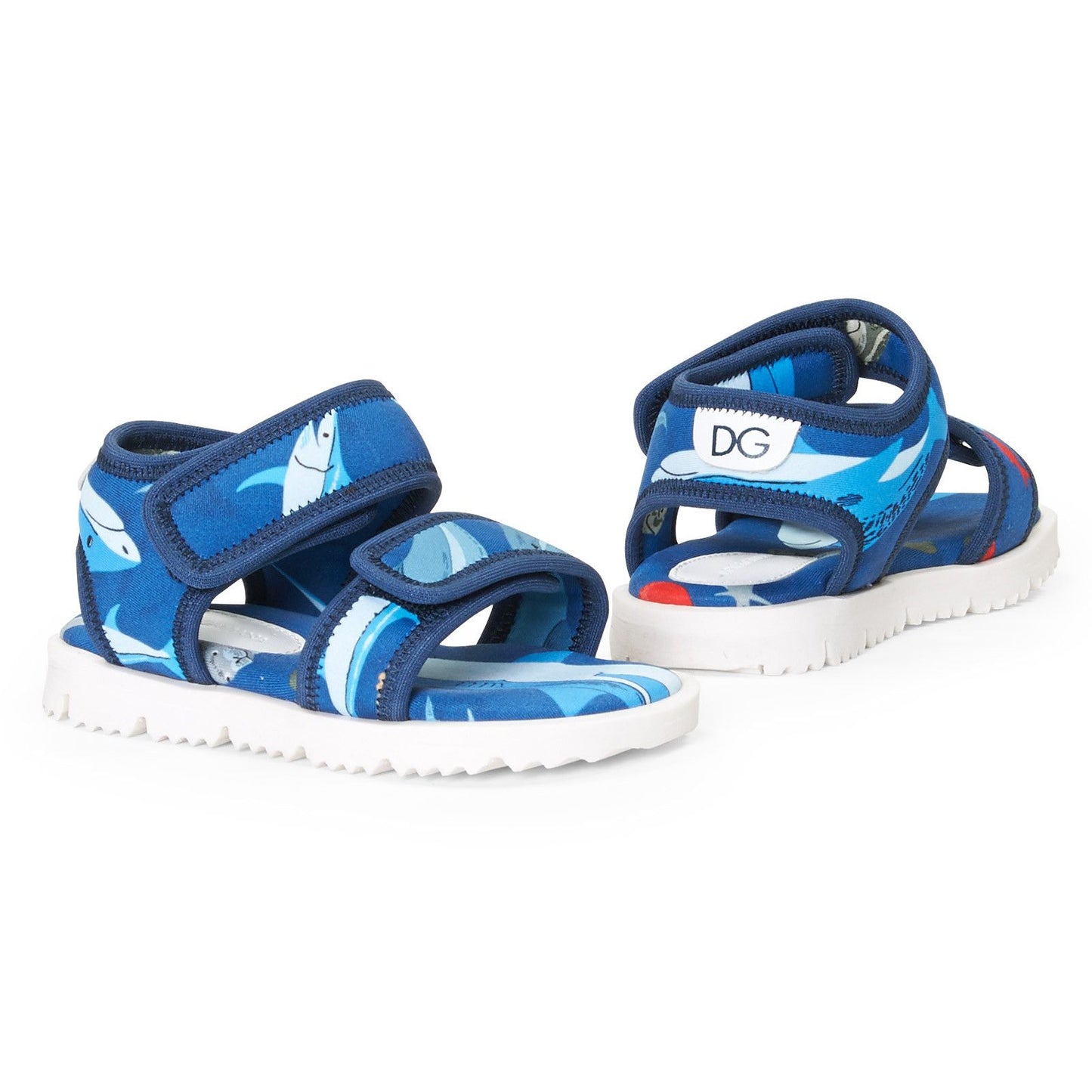 Baby Blue Fastening Tape Dolphin Printed Sandal