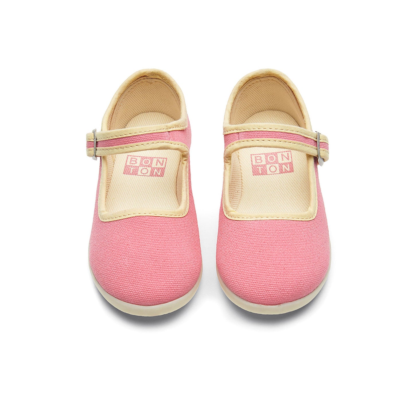 Girls Pink Buckled Cotton Shoes
