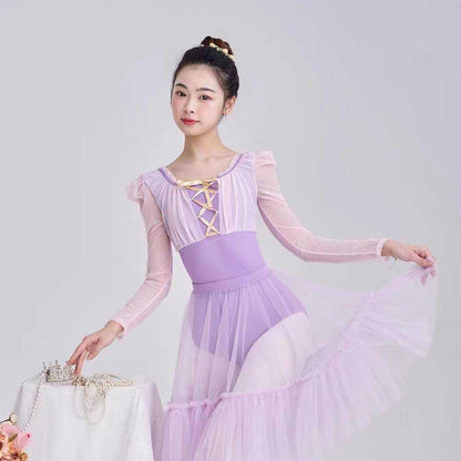 蔷薇紫芭蕾练功服