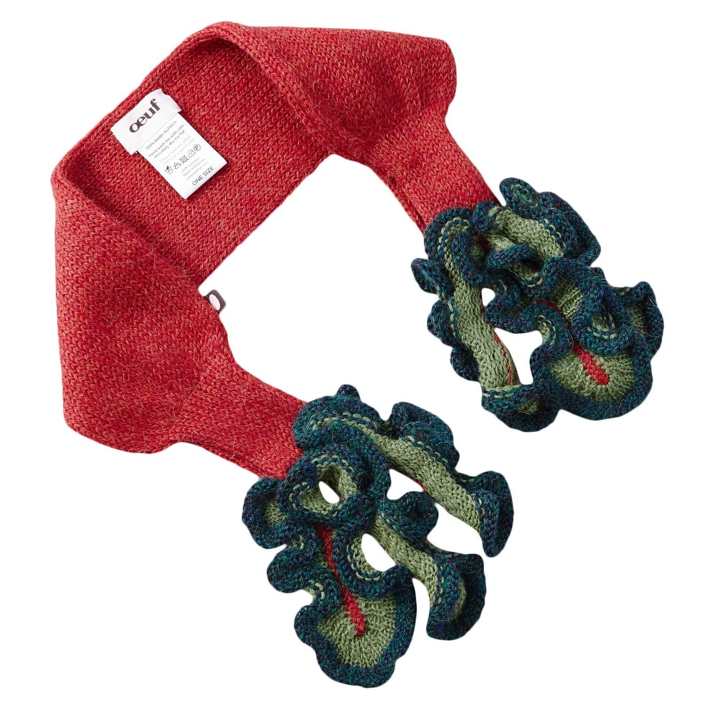 Baby Red Alpaca Wool Beet Trims Neck