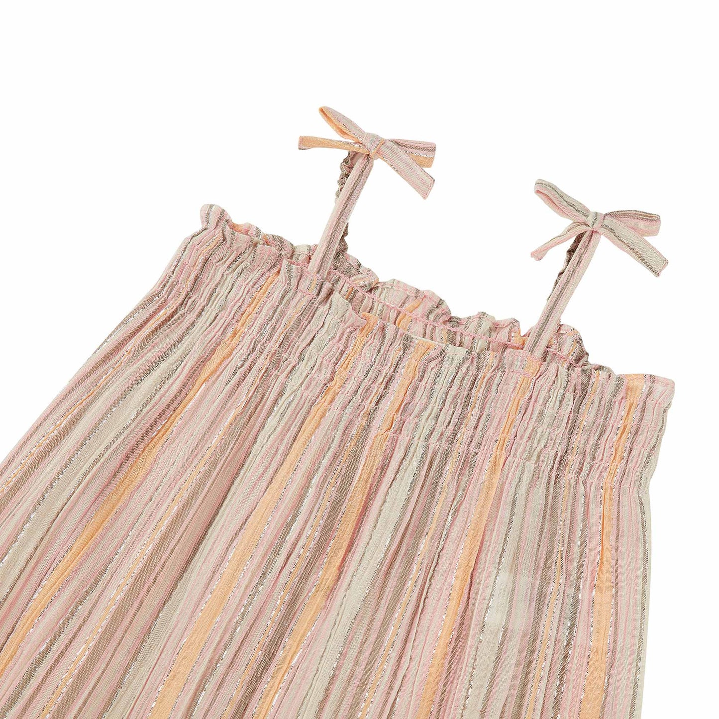 Baby Girls Pink & Brown Stripe Cotton Trousers