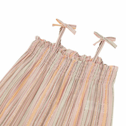 Baby Girls Pink & Brown Stripe Cotton Trousers