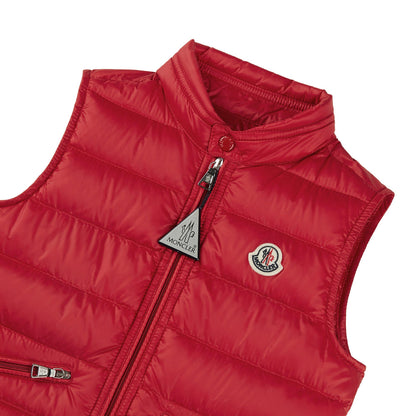 Boys Red Padded Down Gilet