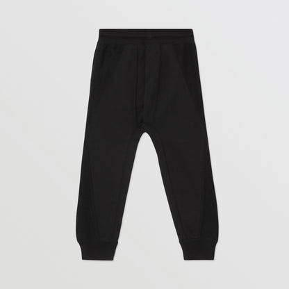 Boys Black Logo Cotton Trousers