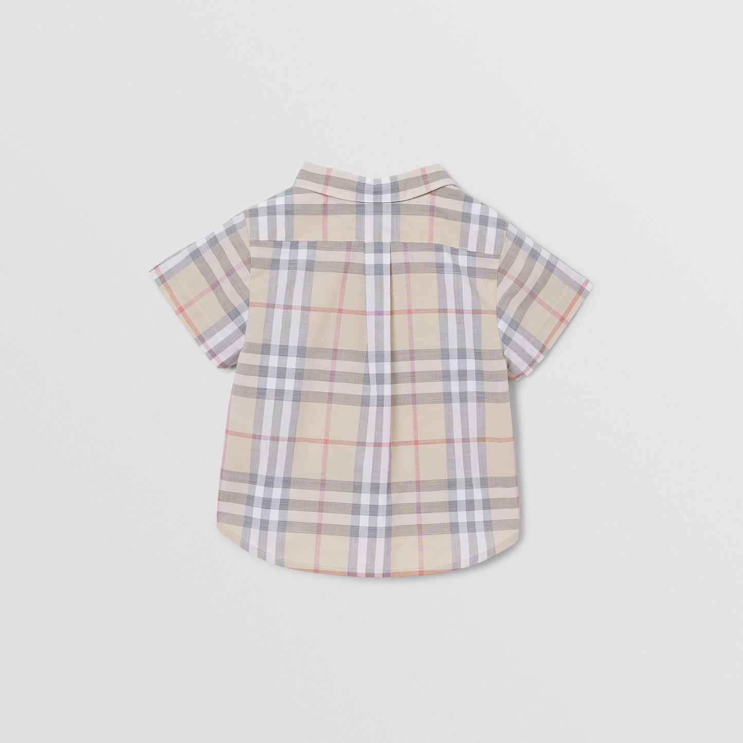 Baby Boys & Girls Beige Check Cotton Shirt