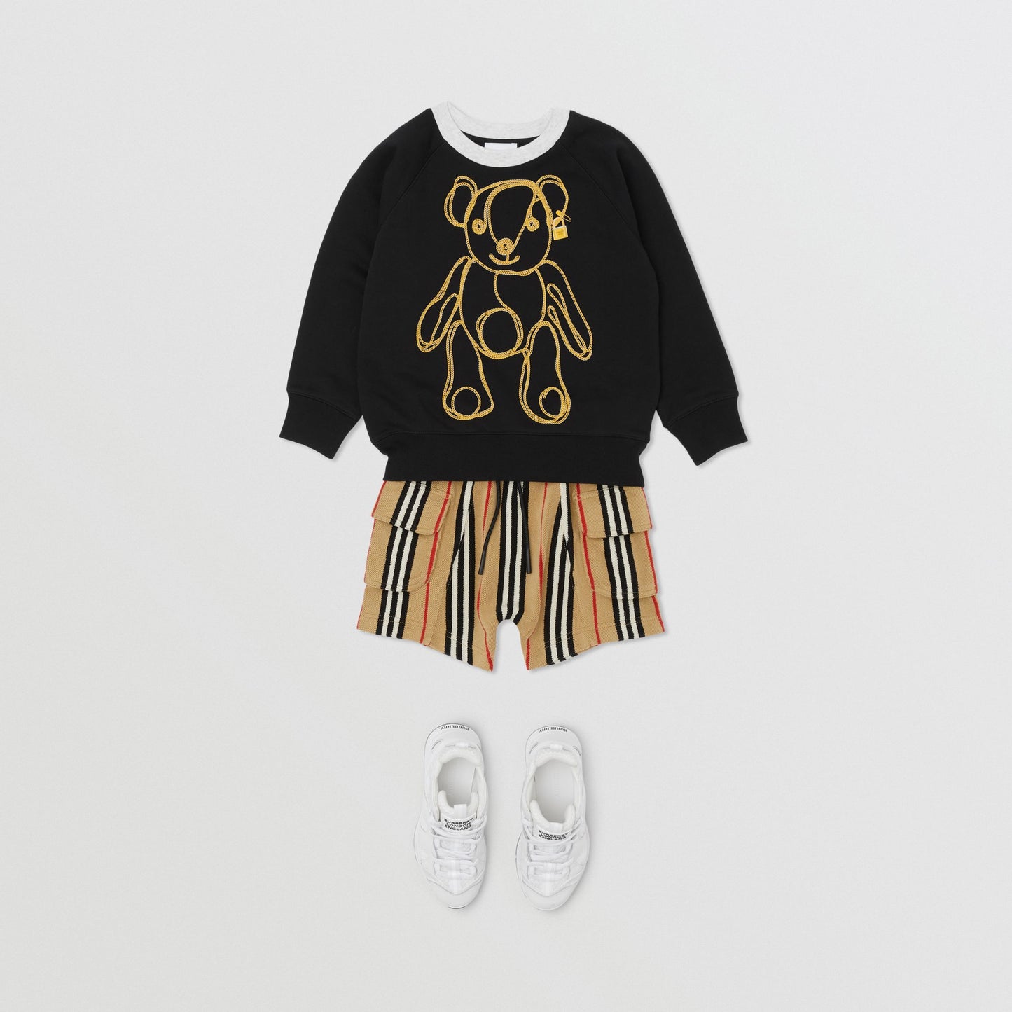 Girls Black Pattern Cotton Sweatshirt