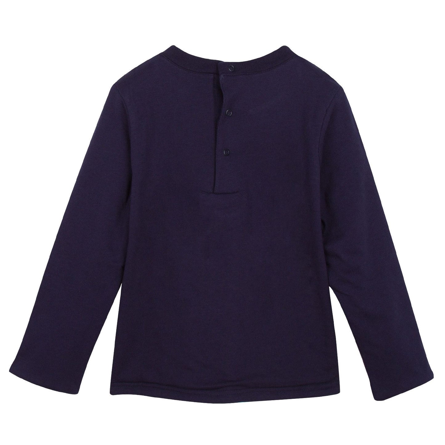 Baby Navy Blue Tiger Embroidered Sweatshirt With Blue Lining