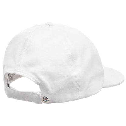 Boys White Logo Cotton Cap