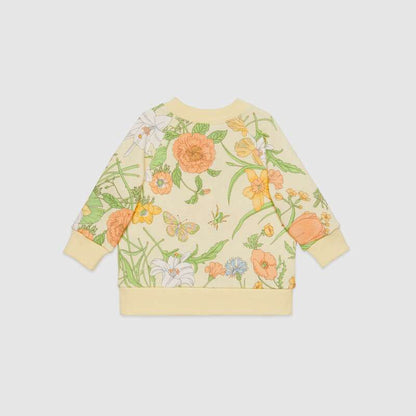 Baby Girls Beige Printed Logo Cardigan