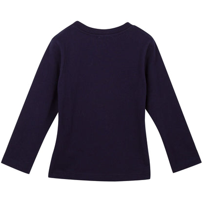 Boys Navy Blue Mountains Printed Cotton T-Shirt