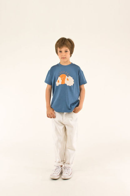 Boys & Girls Blue Cotton T-shirt