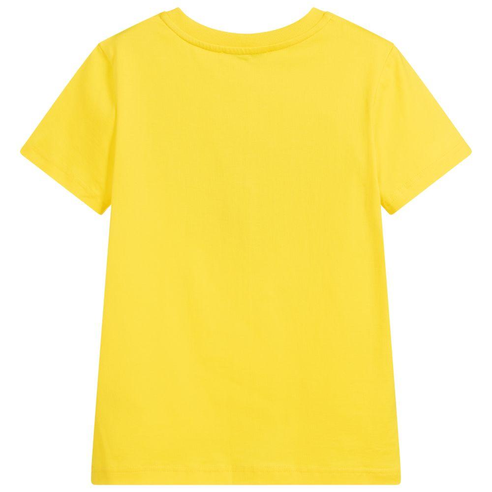 Boys Yellow Logo Cotton T-shirt