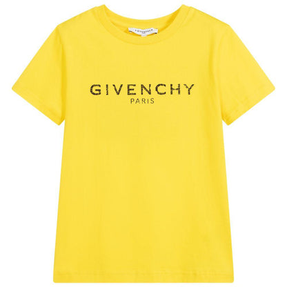 Boys Yellow Logo Cotton T-shirt