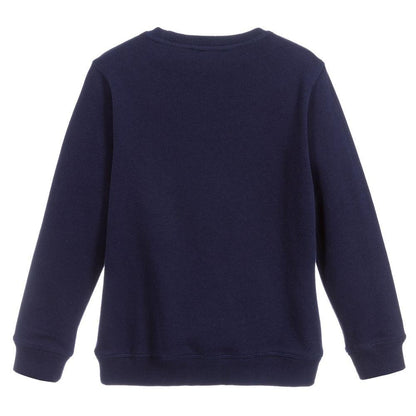 Boys Navy Tiger Cotton Sweatshirt