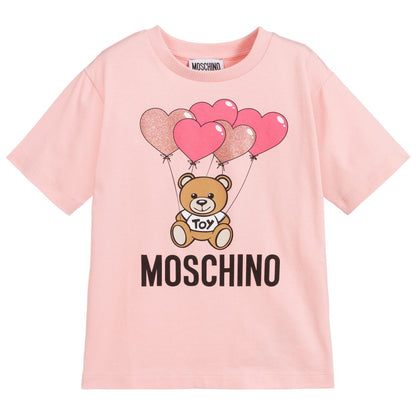 Girls Pink Logo Cotton Maxi T-shirt