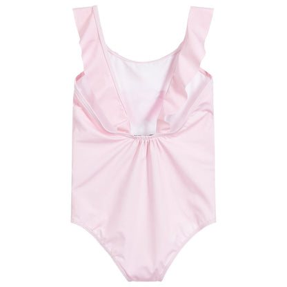 Girls Pink Logo Swimsuit