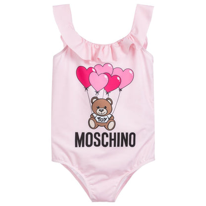 Girls Pink Logo Swimsuit