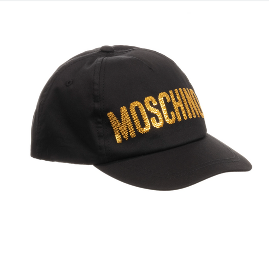 Girls Black Logo Cotton Hat