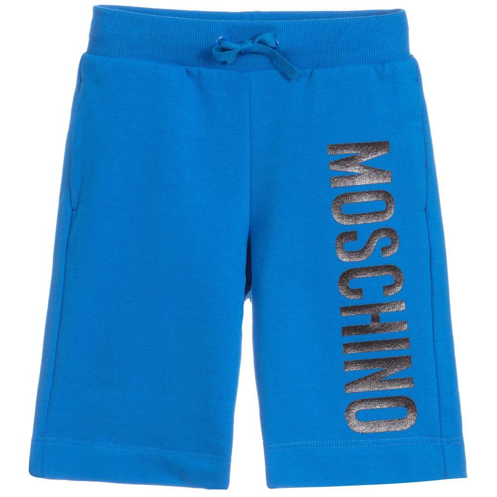 Boys Blue Logo Cotton Shorts