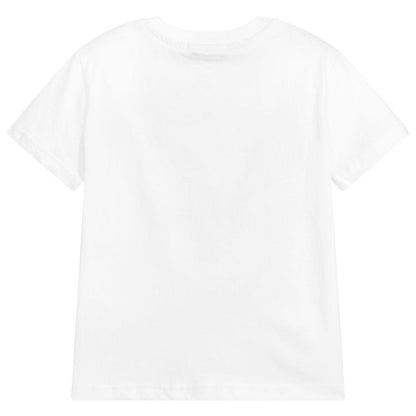 Boys & Girls White Cotton T-shirt