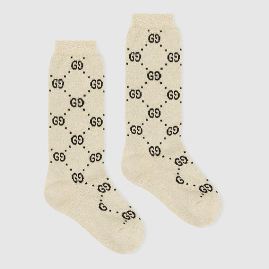 Boys & Girls Ivory Glitter Logo Socks