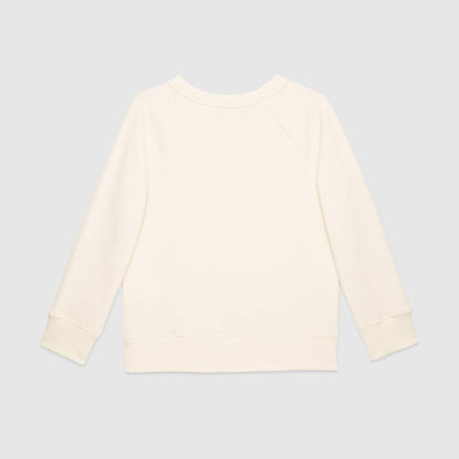 Boys & Girls White Logo Cotton Sweatshirt