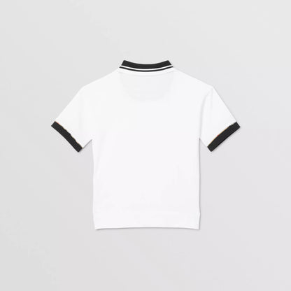 Boys White Jerseywear Cotton Polo Shirt