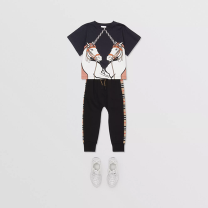 Girls Ink Print Cotton T-Shirt