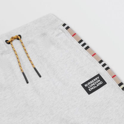 Girls White Melange Cotton Trousers