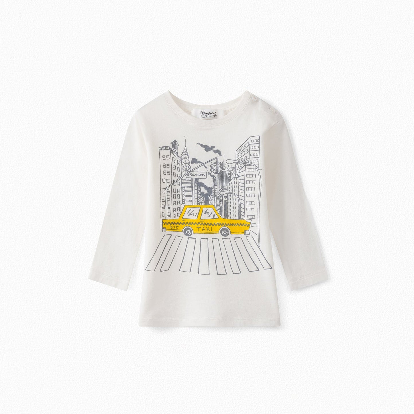 Baby Boys & Girls Off White Cotton T-Shirt