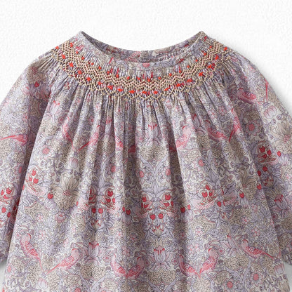 女婴粉色碎花衬衫