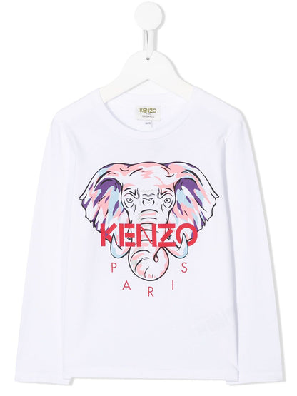 Girls Optic White Cotton T-Shirt