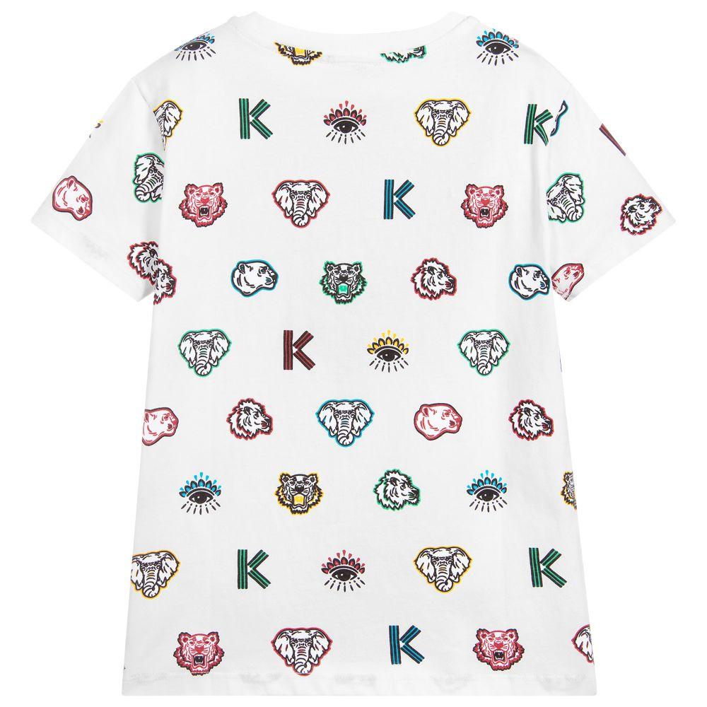 Boys Optic White Cotton T-Shirt