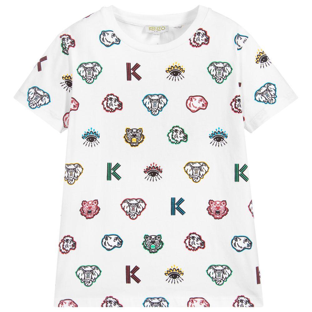 Boys Optic White Cotton T-Shirt