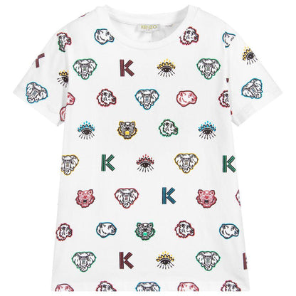 Boys Optic White Cotton T-Shirt