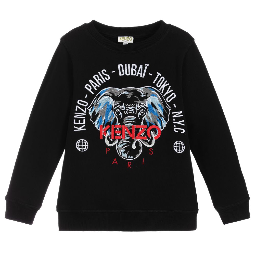 Boys Black Cotton Sweatshirt
