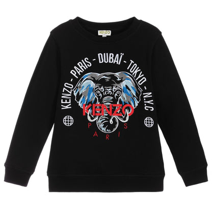 Boys Black Cotton Sweatshirt